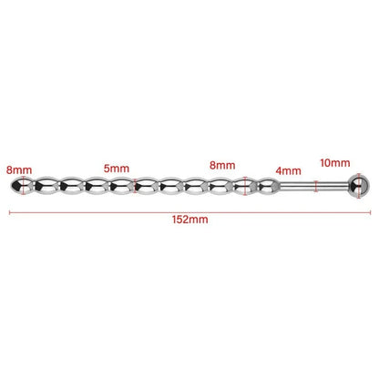 Stainless Steel Urethral Bead Plug Set – 6 mm & 8 mm Electro Shock Sounding Rod