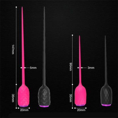 Electric Urethral Catheter Vibrator – Long Silicone Penis Plug for Prostate & Urethra Stimulation