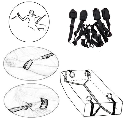 Erotic Bondage Bed Games Set – Handcuffs & Ankle Restraints Kit
