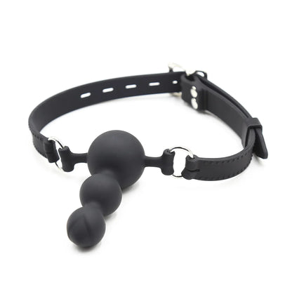 3‑Size Silicone Open‑Mouth Ball Gag – Adjustable Bondage Gag Set