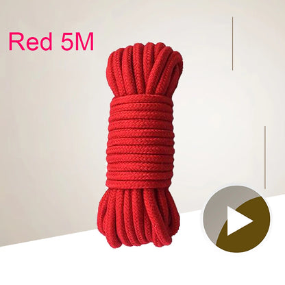 Adjustable Cotton Rope Handcuffs – Soft Multi-Color BDSM Restraints