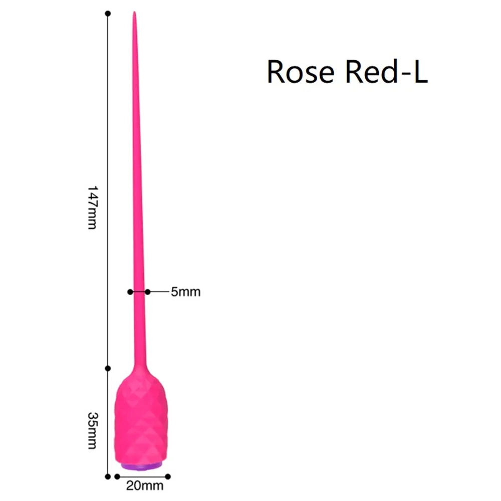 Electric Urethral Catheter Vibrator – Long Silicone Penis Plug for Prostate & Urethra Stimulation