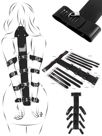 Complete Bondage Kit – Collar, Cuffs, Rope, Blindfold & Whip Set
