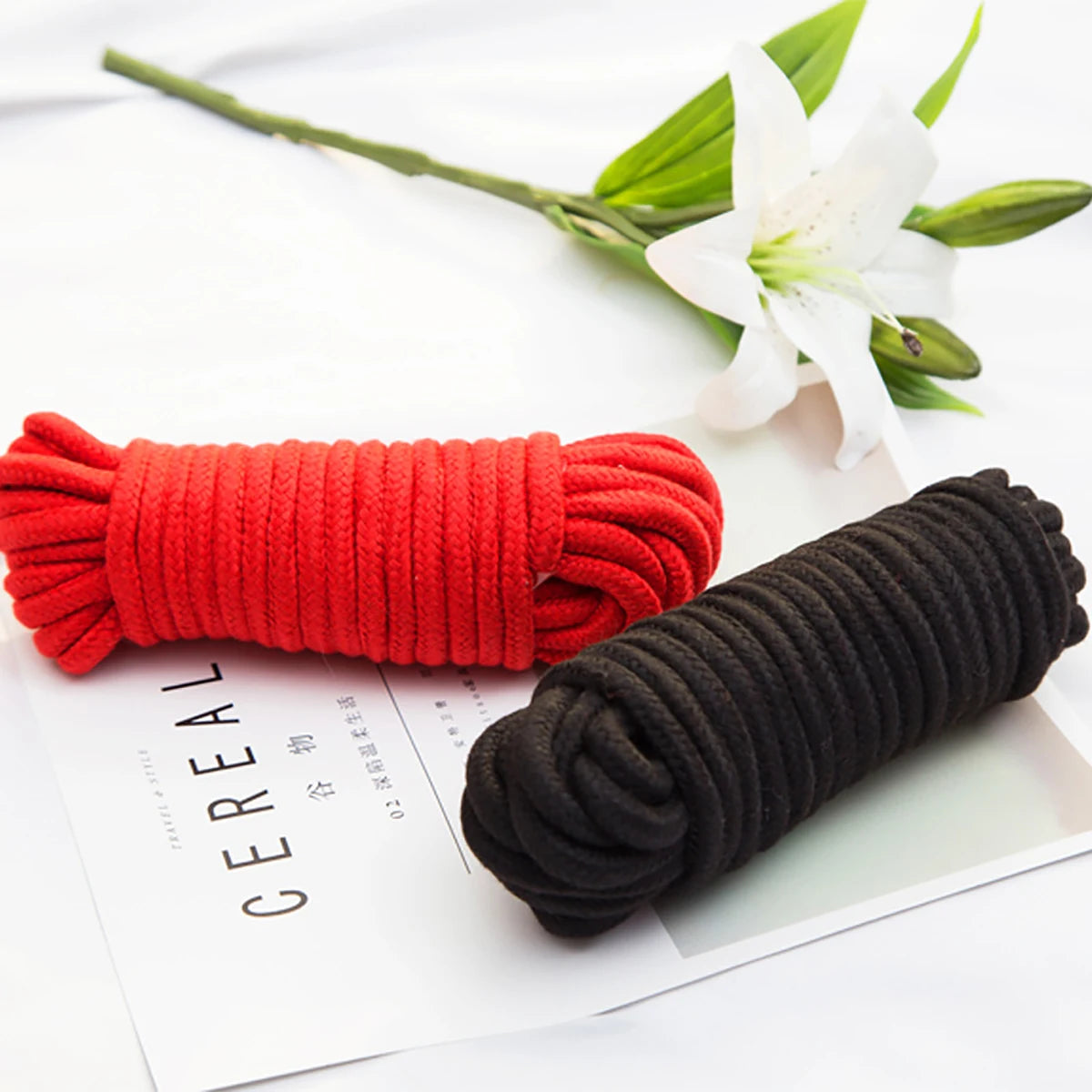 Adjustable Cotton Rope Handcuffs – Soft Multi-Color BDSM Restraints