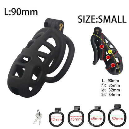 Adjustable Male Chastity Cage Kit – 4-Size U-Ring & Urethral Lock Combo