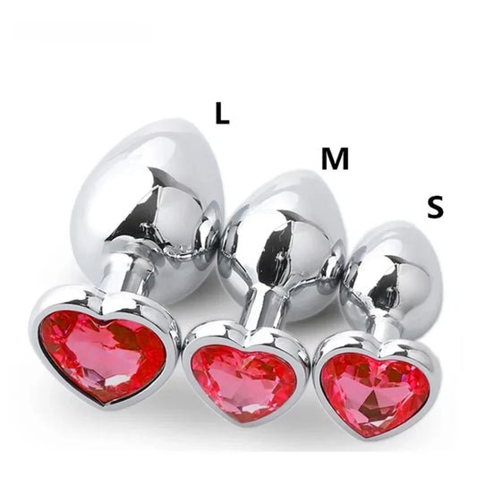 PU Diamond-Tip Metal Plug Set (S, M & L) – Sleek Weighty Anal Beginners’ Kit