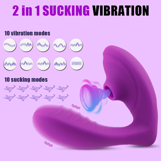 Bluetooth 20‑Mode Suction Vibrator – Wearable App-Controlled Clit & G‑Spot Sucker