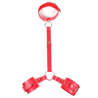 Neck‑to‑Wrist Restraint Kit – Adjustable Bondage Collar & Arm Restraints