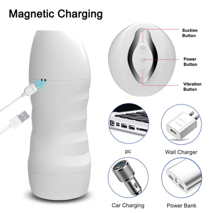 Automatic Sucking Blowjob Masturbator – Vibro Suction Cup Machine for Men