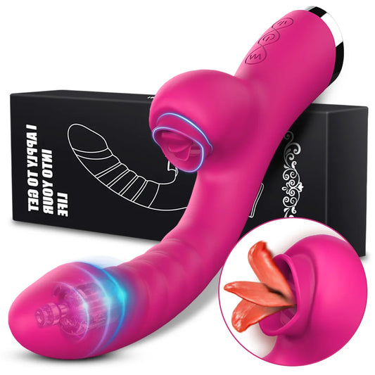 Tongue‑Licking 2‑in‑1 Vibrator – 20‑Speed Clit & G‑Spot Licker