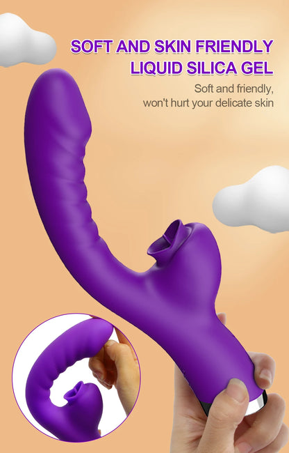 Tongue‑Licking 2‑in‑1 Vibrator – 20‑Speed Clit & G‑Spot Licker