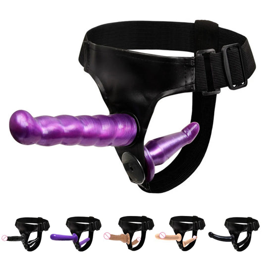 Dual‑Ended Strap‑On Harness with Double Dildo – Ultra‑Elastic Belt & Soft Dildos