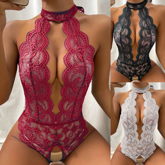 Erotic Lace Teddy Bodysuit – Push-Up Lingerie for Women