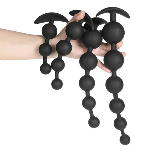 Silicone Large Anal Plug with Beads – Prostate & Anus Massager for Couples