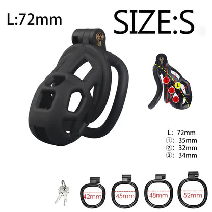 Adjustable Male Chastity Cage Kit – 4-Size U-Ring & Urethral Lock Combo
