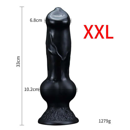 Giant Dog‑Knot Fantasy Dildo – Realistic Knot & Suction Cup Plug