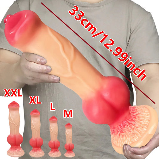 Giant Dog‑Knot Fantasy Dildo – Realistic Knot & Suction Cup Plug