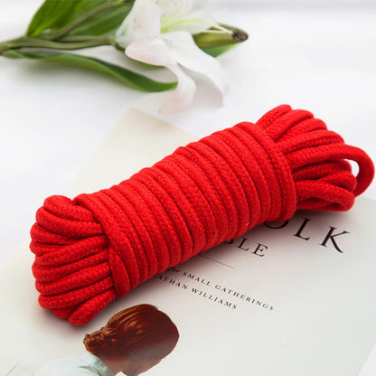 Adjustable Cotton Rope Handcuffs – Soft Multi-Color BDSM Restraints