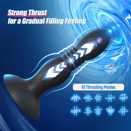 Heseks Remote-Control Suction & Thrust Prostate Massager – Wireless Butt Plug for Couples Play