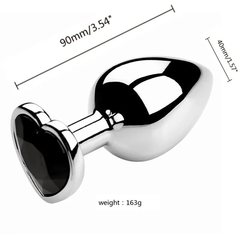 PU Diamond-Tip Metal Plug Set (S, M & L) – Sleek Weighty Anal Beginners’ Kit
