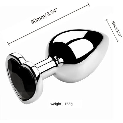 PU Diamond-Tip Metal Plug Set (S, M & L) – Sleek Weighty Anal Beginners’ Kit
