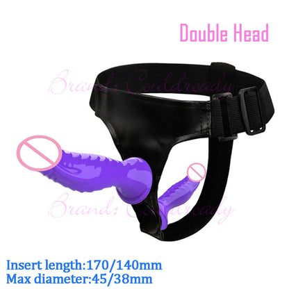 Dual‑Ended Strap‑On Harness with Double Dildo – Ultra‑Elastic Belt & Soft Dildos